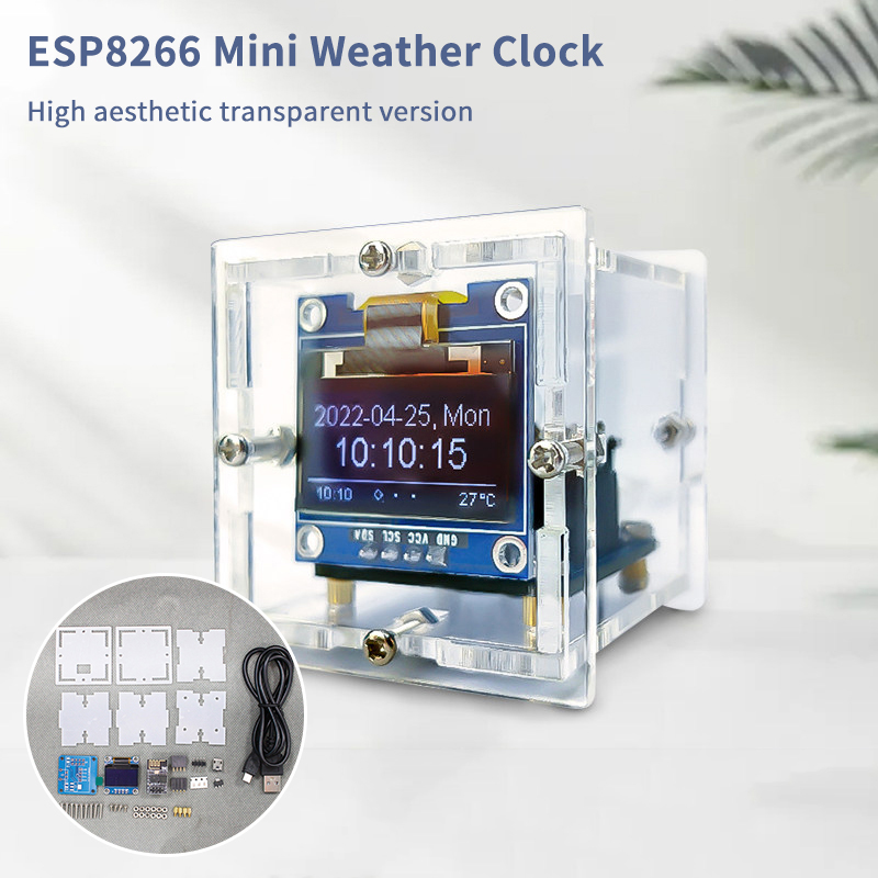 Diy Electronics Project Kit - Kit Jam Cuaca Mini ESP8266 Proyek