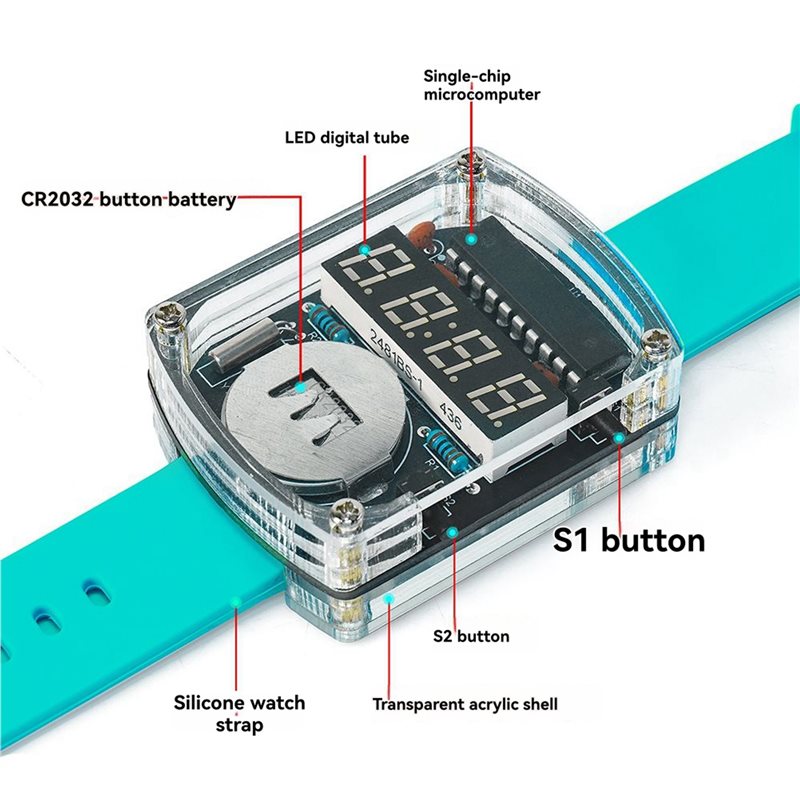 2X Kit Jam Tangan LED DIY Elek - Diy Electronics Project Kit ulasan dan harga